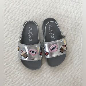 Sugar Toddler Girl Silver Sandals Size 7